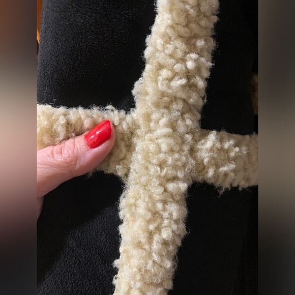 NWT Rebecca Minkoff M Boho Vegan Suede Shearling Wool Designer Coat Black $398 - Picture 13 of 15